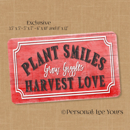 Everyday Wreath Signs * Plant Smiles Harvest Love * 4 Sizes * Lightweight Metal