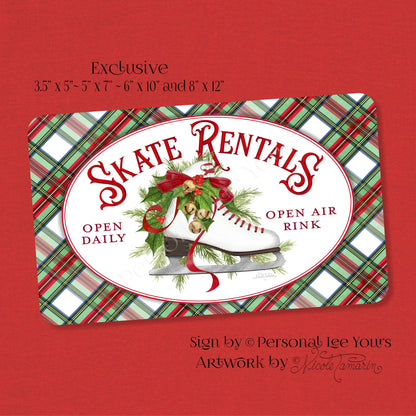 Nicole Tamarin Exclusive Sign * Tartan Christmas * Skate Rental * 4 Sizes * Lightweight Metal