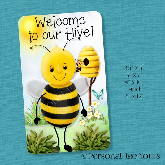 Metal Wreath Sign * Bee * Welcome To Our Hive * 4 Sizes * Lightweight