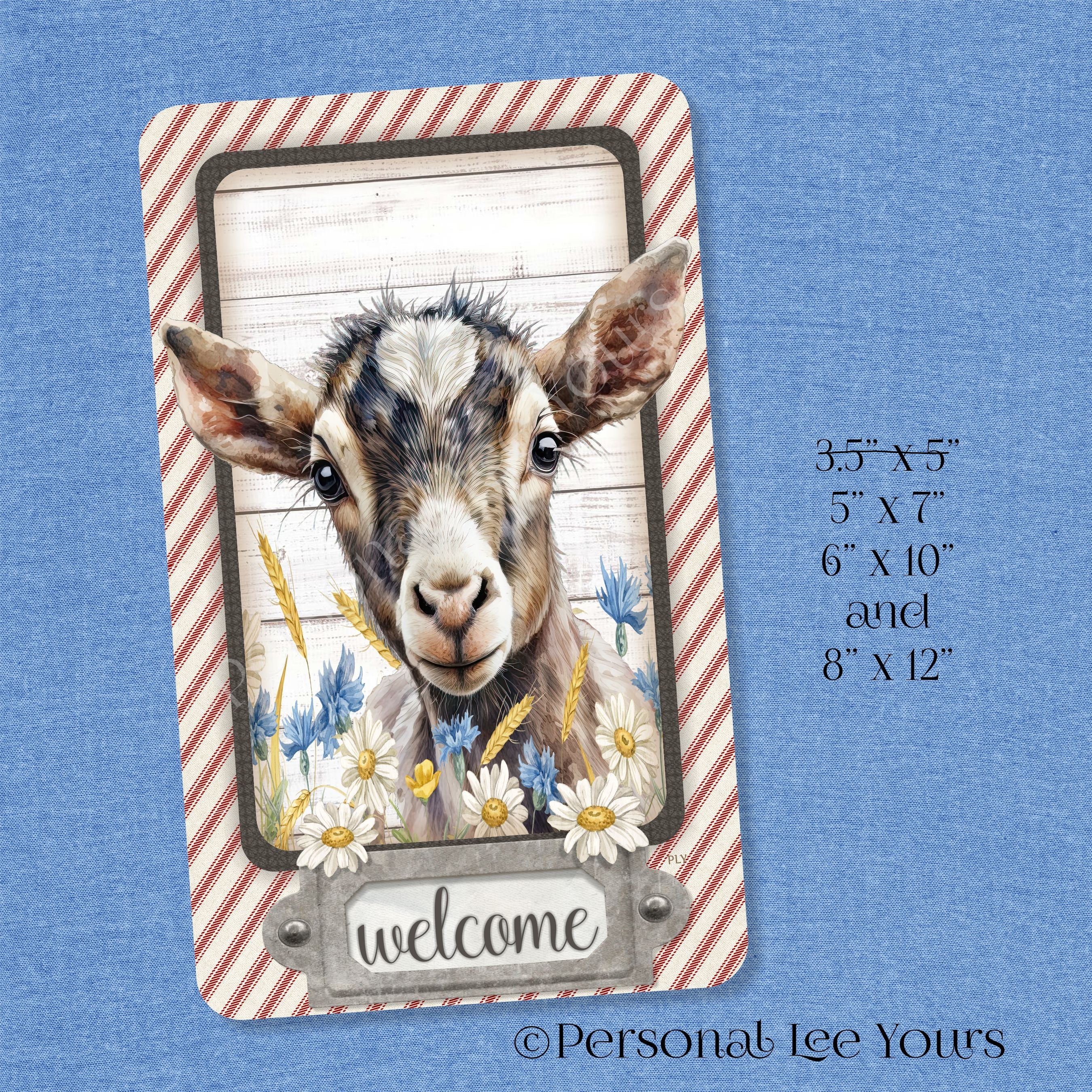 Best Wreath Signs Anywhere, Welcome Goat Farmhouse Vertical by Personal ...
