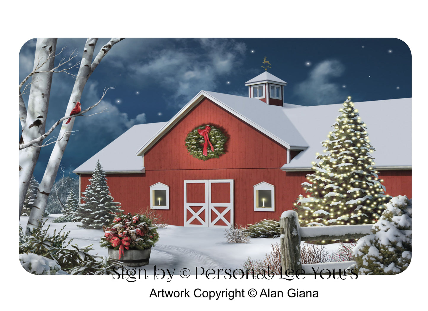 Alan Giana Exclusive Sign * All Is Calm * Christmas * 3 Sizes * Lightweight Metal