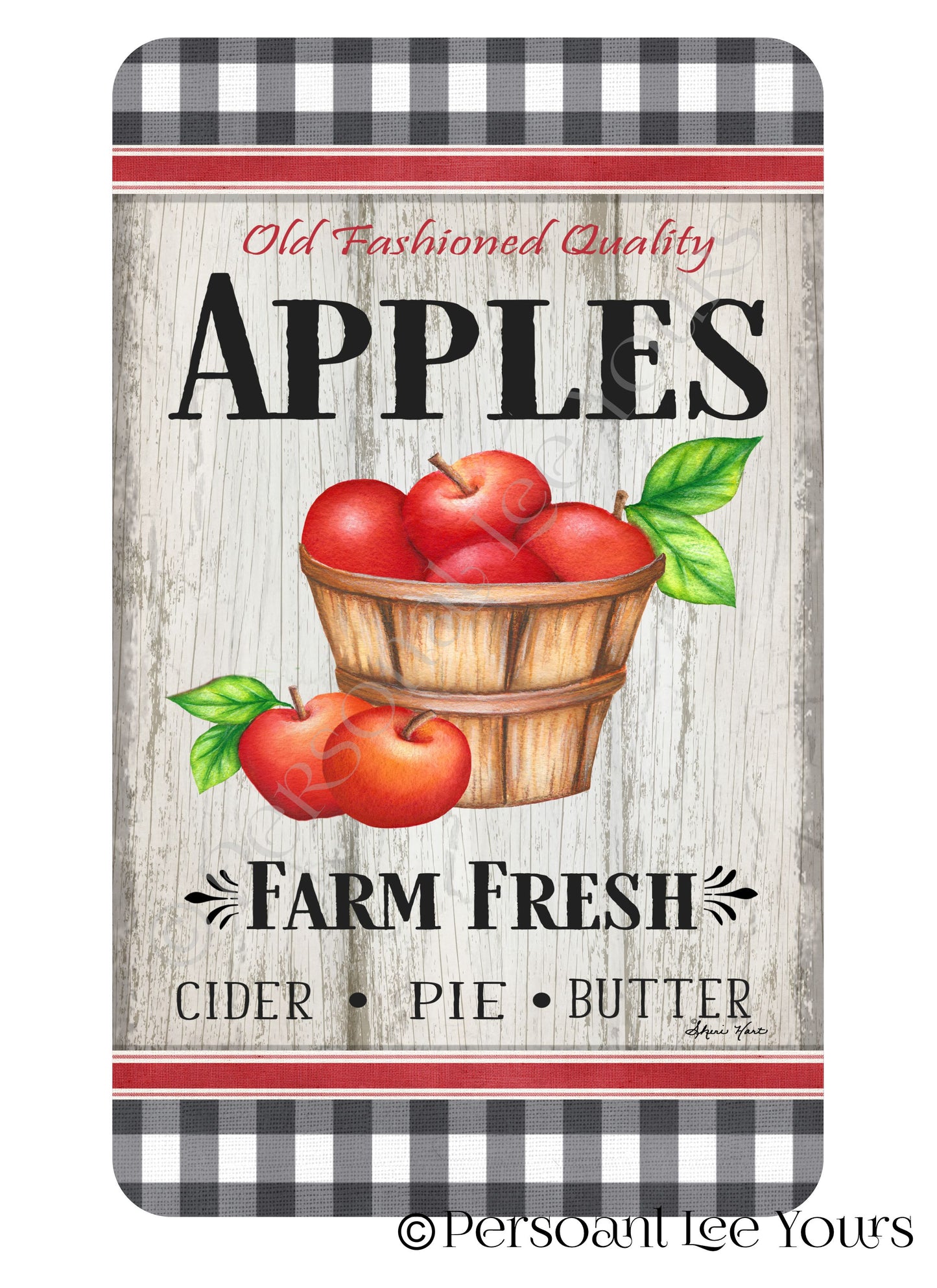 Wreath Sign * Apples * Farm Fresh * 3 Sizes * Lightweight Metal