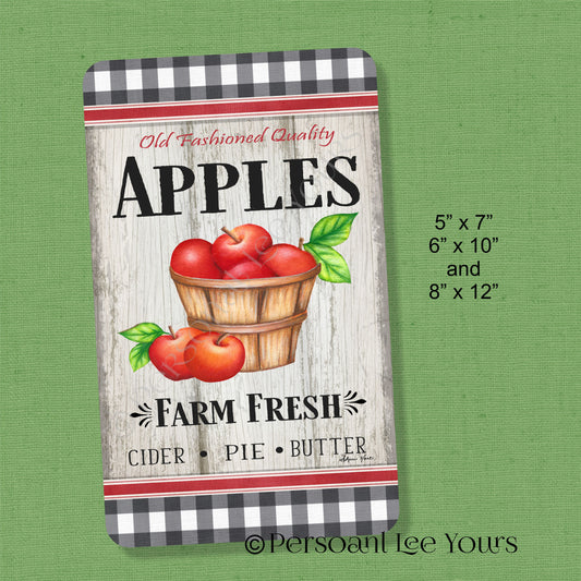 Wreath Sign * Apples * Farm Fresh * 3 Sizes * Lightweight Metal