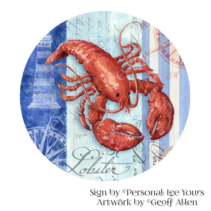Geoff Allen Exclusive Sign * Coastal Lobster * Round * Lightweight Metal
