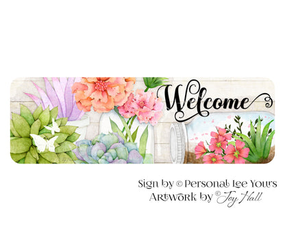 Joy Hall Exclusive Sign * Banner * Colorful Welcome * 12" x 4" * Lightweight Metal