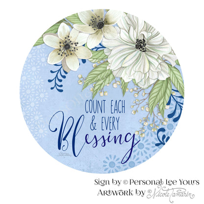 Nicole Tamarin Exclusive Sign * Count Each & Every Blessing * Round * Lightweight Metal