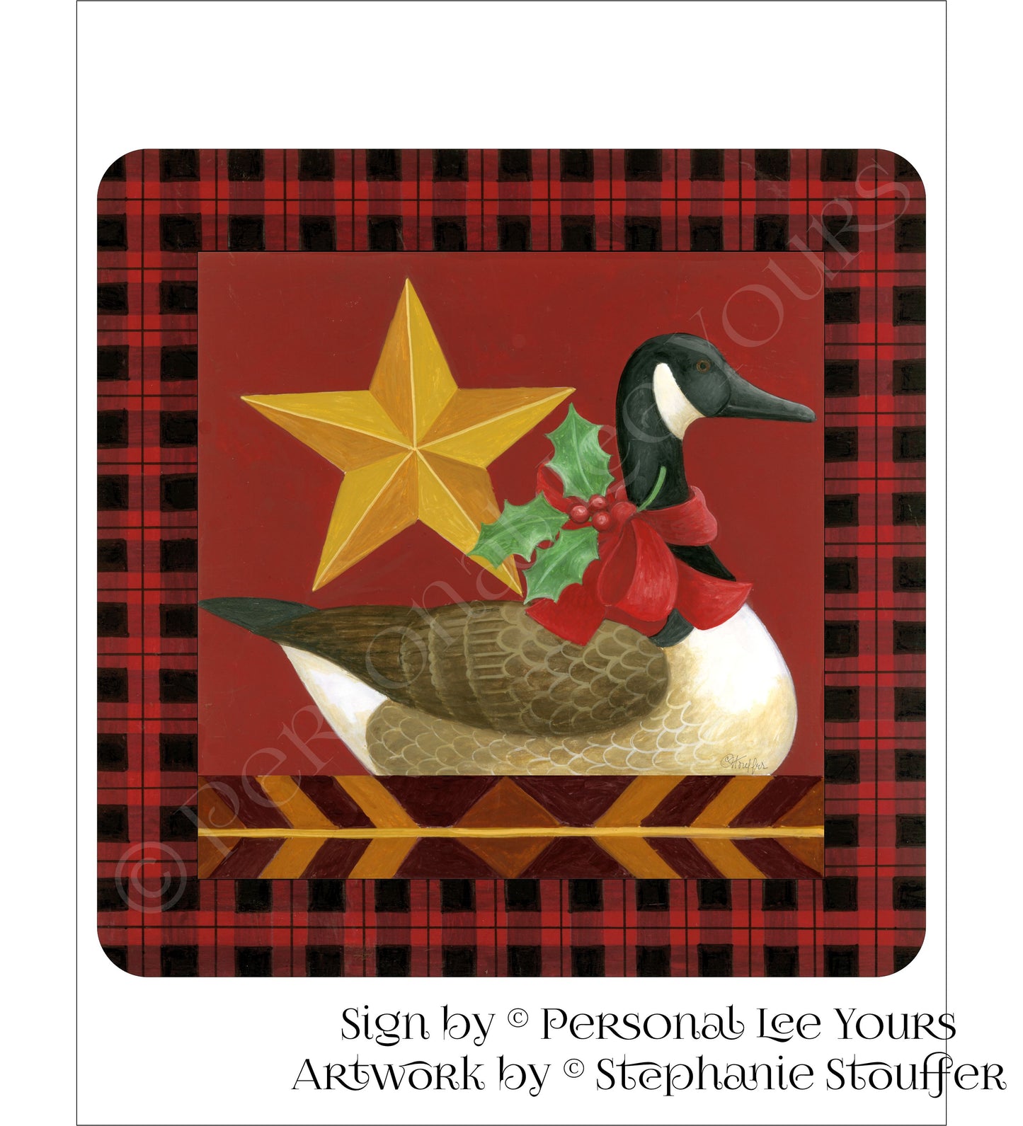 Stephanie Stouffer Exclusive Sign * Christmas Duck * 3 Sizes * Lightweight Metal