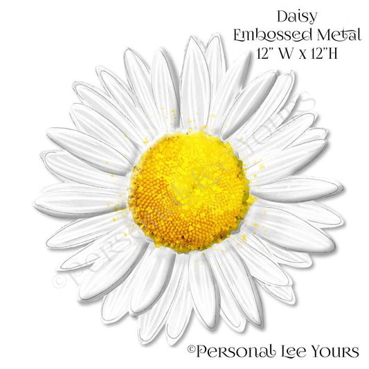 Wreath Accent * Daisy * Embossed Metal * 12" W  x  12" H  * Lightweight * MD066027