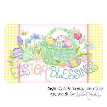 Nicole Tamarin Exclusive Sign * Easter Blessings Basket * Horizontal * Lightweight Metal