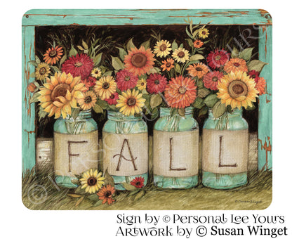 Susan Winget Exclusive Sign * Fall Mason Jars * 2 Sizes * Lightweight Metal