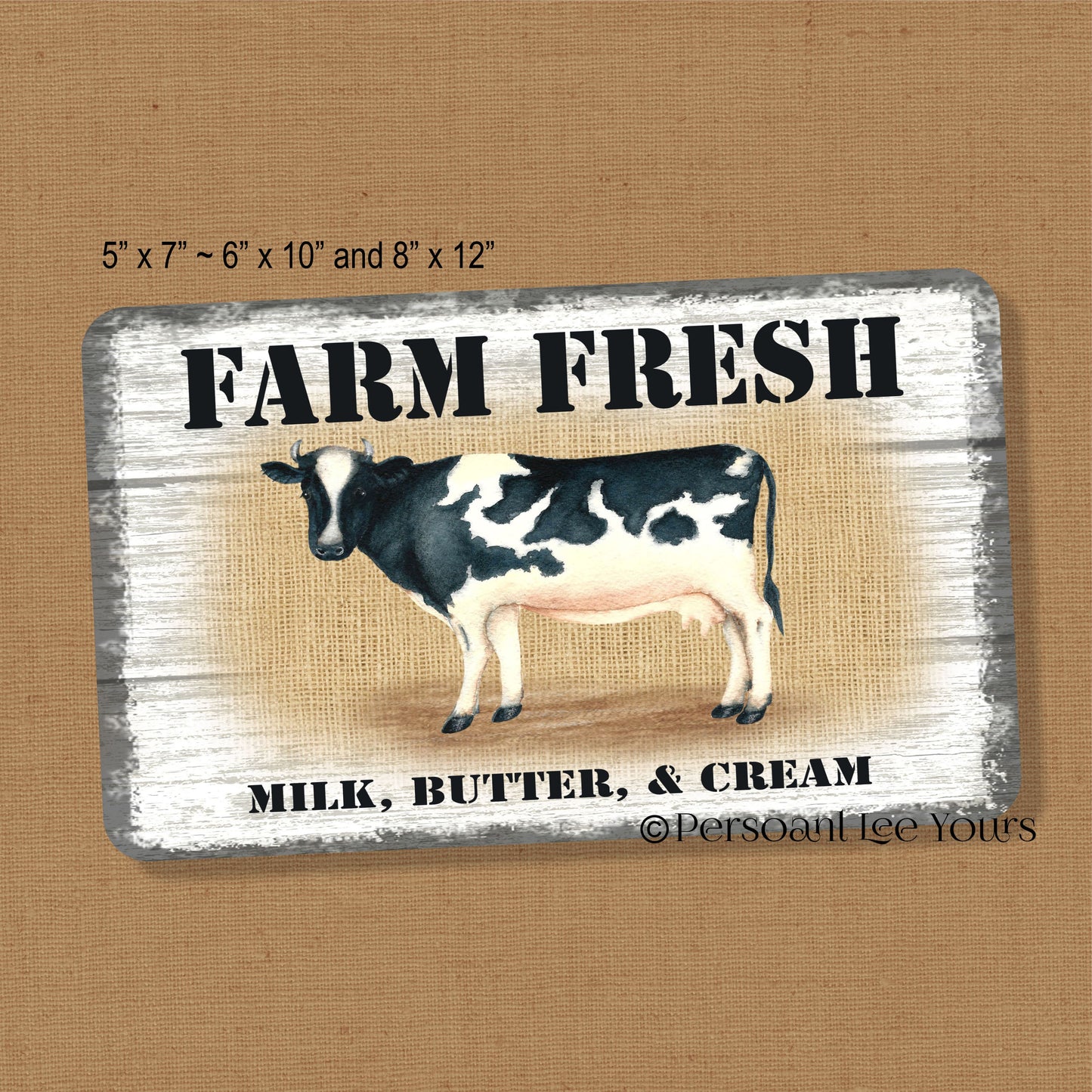 Farmhouse Wreath Signs * Cow * Farm Fresh * 3 Sizes * Lightweight Metal