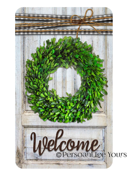 Wreath Signs * Farmhouse Welcome * 3 Sizes * Lightweight Metal