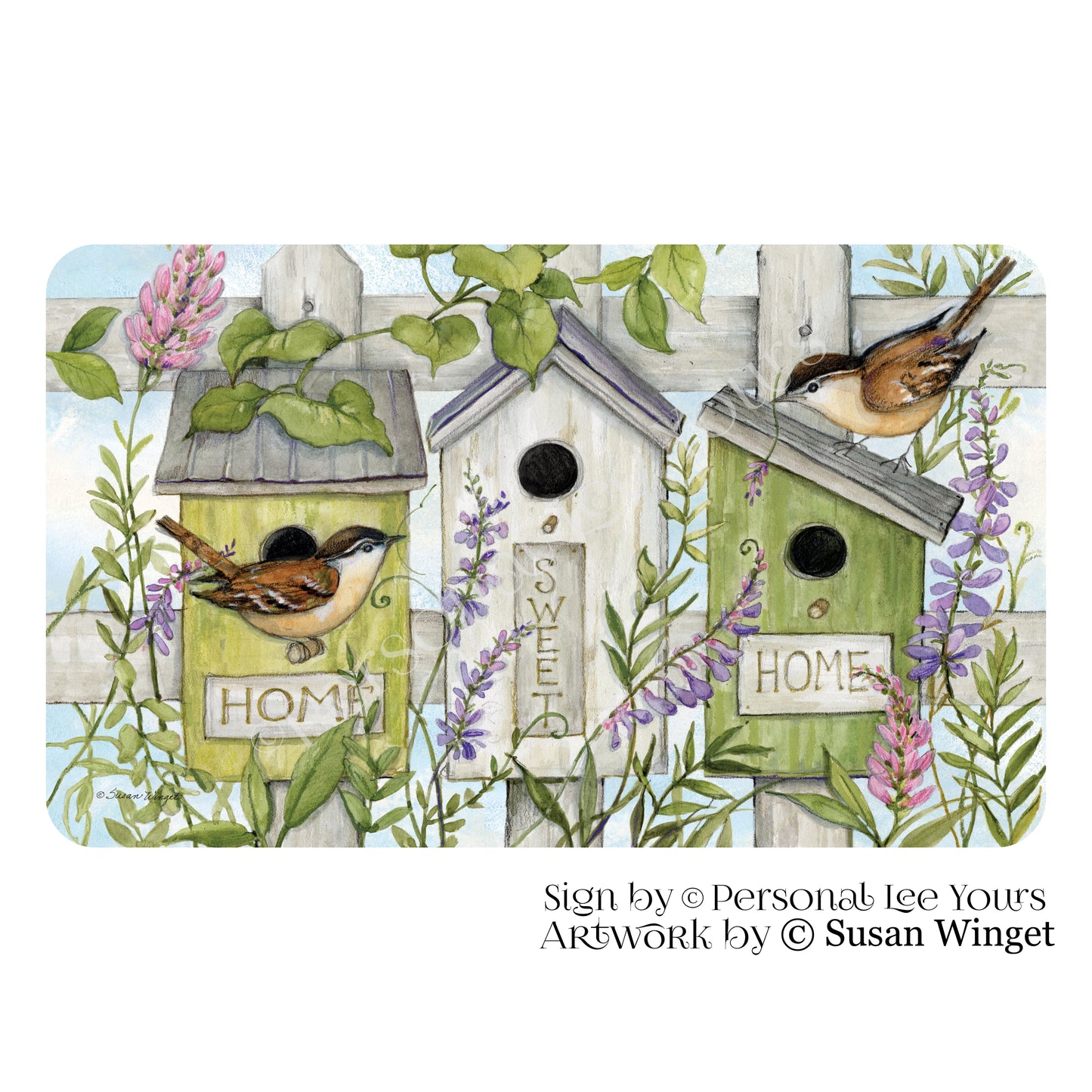 Susan Winget Exclusive Sign * Home Sweet Home Birdhouses * Horizontal * 4 Sizes * Lightweight Metal