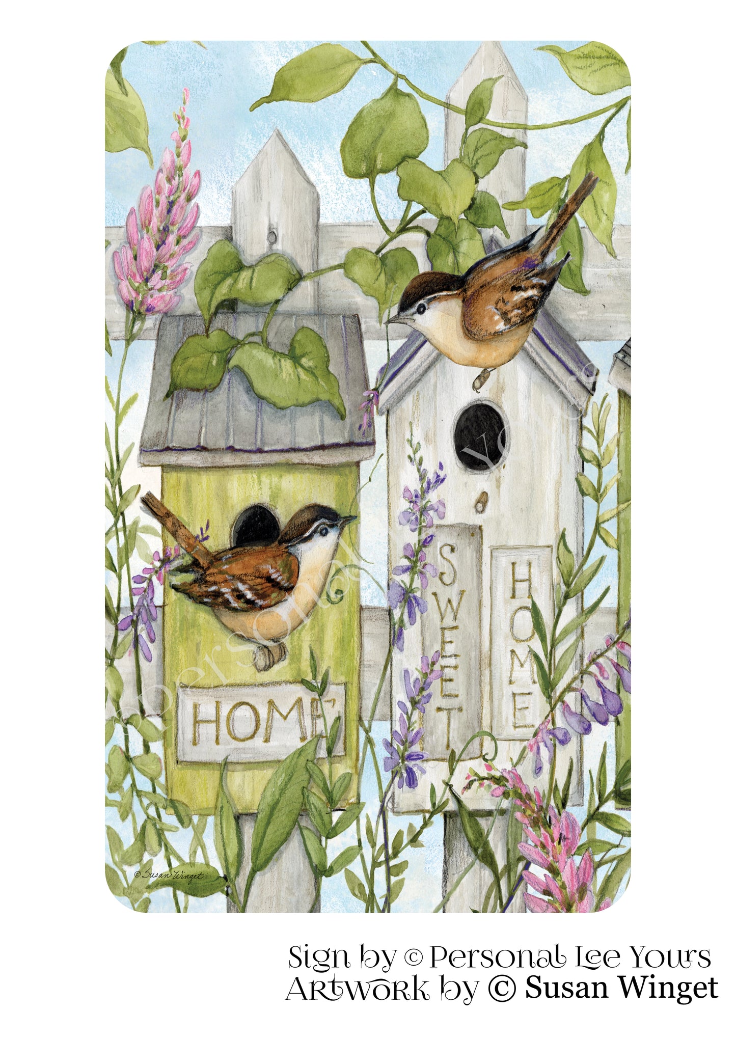 Susan Winget Exclusive Sign * Home Sweet Home Birdhouses * Vertical * 4 Sizes * Lightweight Metal