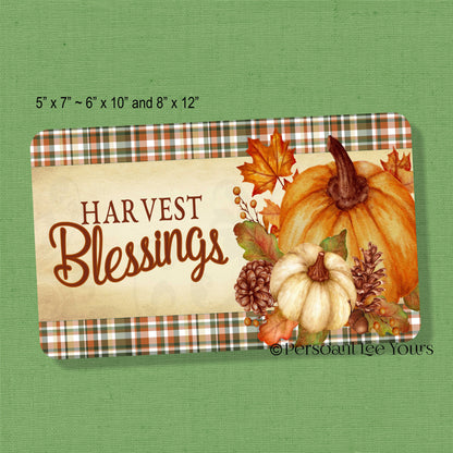 Fall Wreath Sign * Harvest Blessings * 3 Sizes * Lightweight Metal