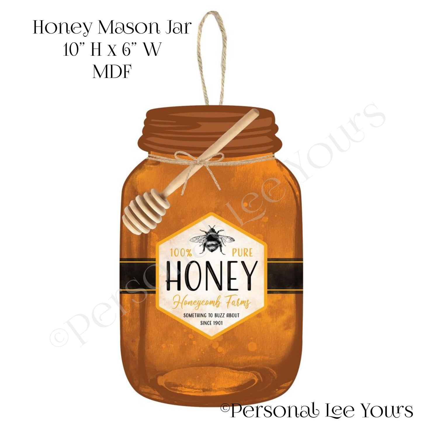 Wreath Accent * Honey Mason Jar * MDF * 10" H  x  6" W * Lightweight * AP7173