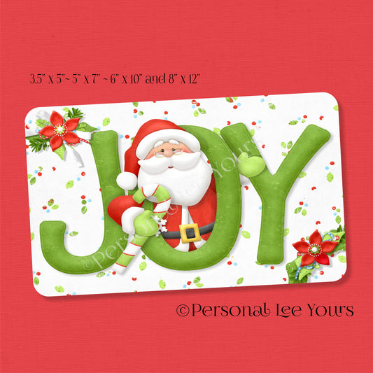 Metal Wreath Sign * Joy * Santa * 4 Sizes * Lightweight