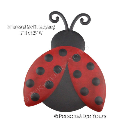 Wreath Accent * Ladybug * Embossed Metal * 12" H  x 9.25" W  * Lightweight * MD0599