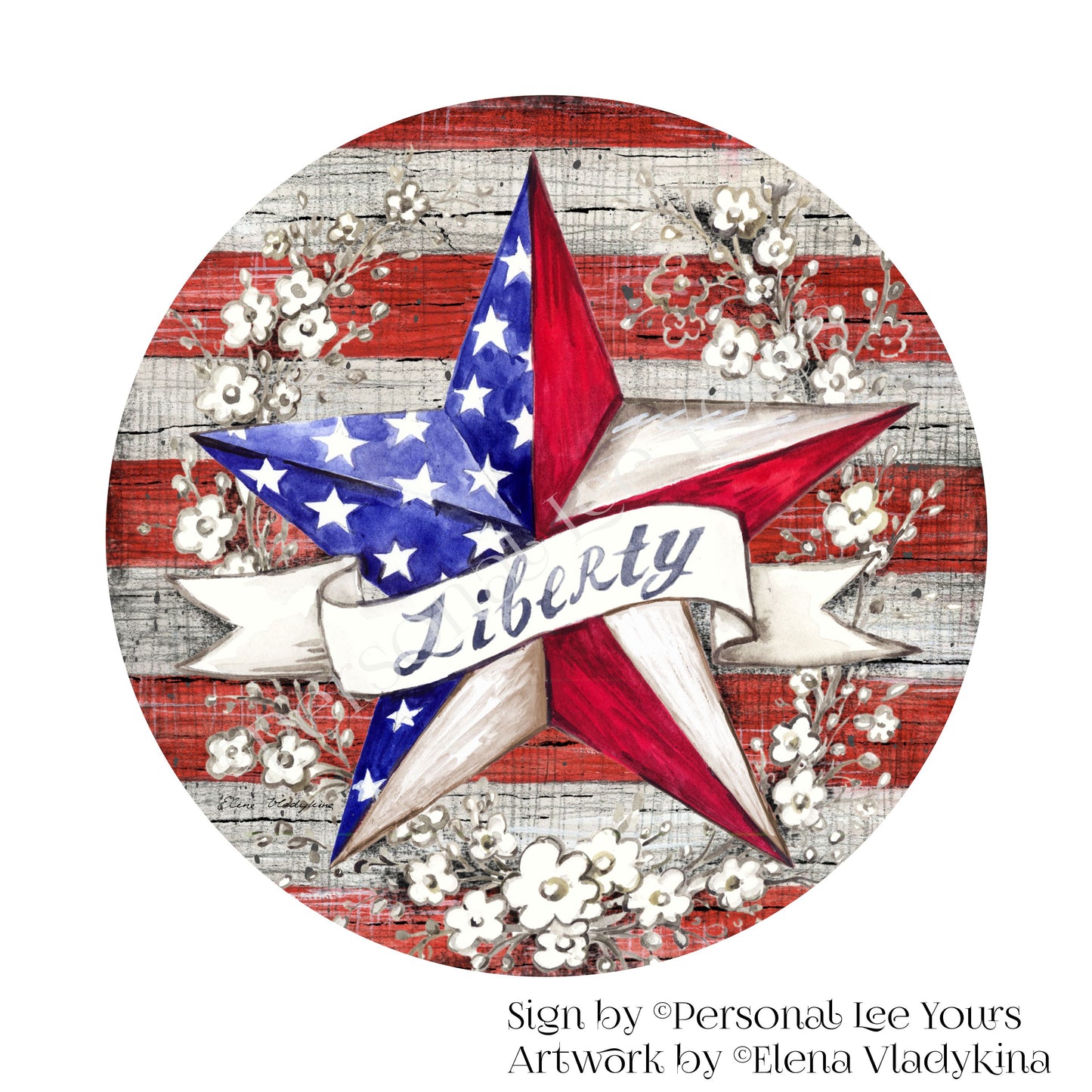 Elena Vladykina Exclusive Sign * Patriotic Liberty Star * Round * Lightweight Metal