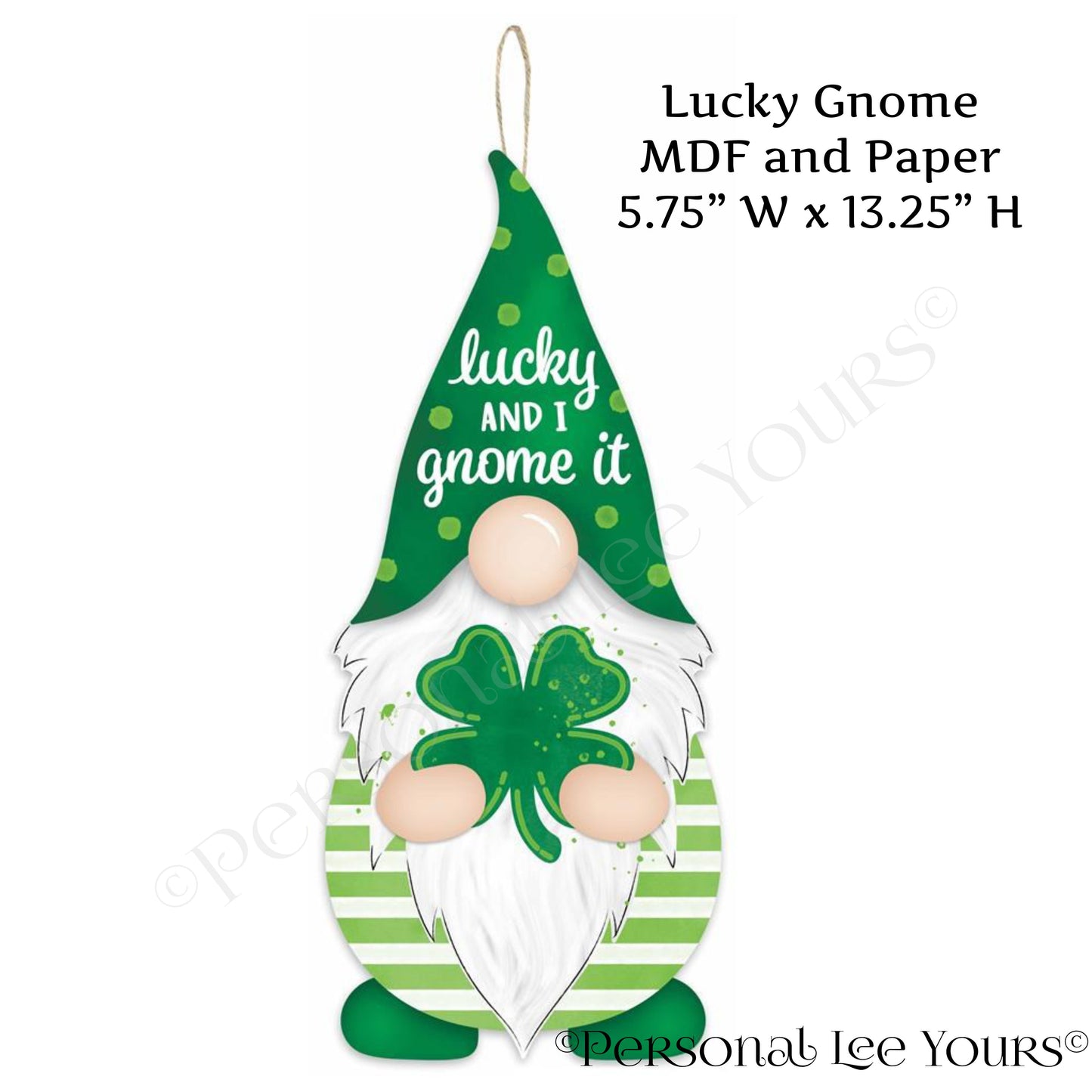 Wreath Accent * Lucky Gnome * 13.25" H  x  5.75" W * Lightweight * MDF and Paper * AP7162