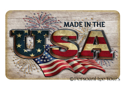 Patriotic Wreath Sign * Made In The USA * 3 Sizes * Lightweight Metal