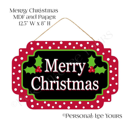 Wreath Accent * Merry Christmas * 12.5" W  x  8" H * Lightweight MDF * AP8301