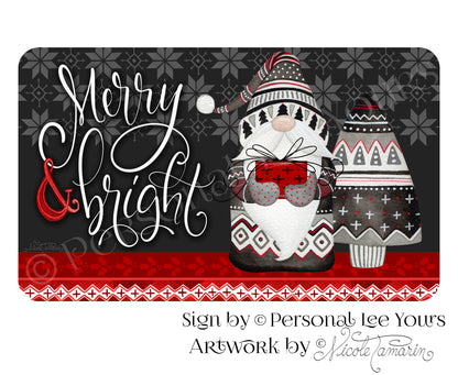 Nicole Tamarin Exclusive Sign * Nordic Gnome * Merry and Bright * 3 Sizes * Lightweight Metal