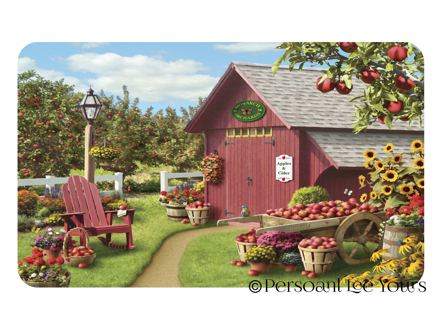 Alan Giana Exclusive Sign * Monarch Orchards * Apple Harvest * 3 Sizes * Lightweight Metal