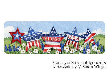 Susan Winget Exclusive Sign * Banner * Patriotic Stars * 12" x 4" * Lightweight Metal