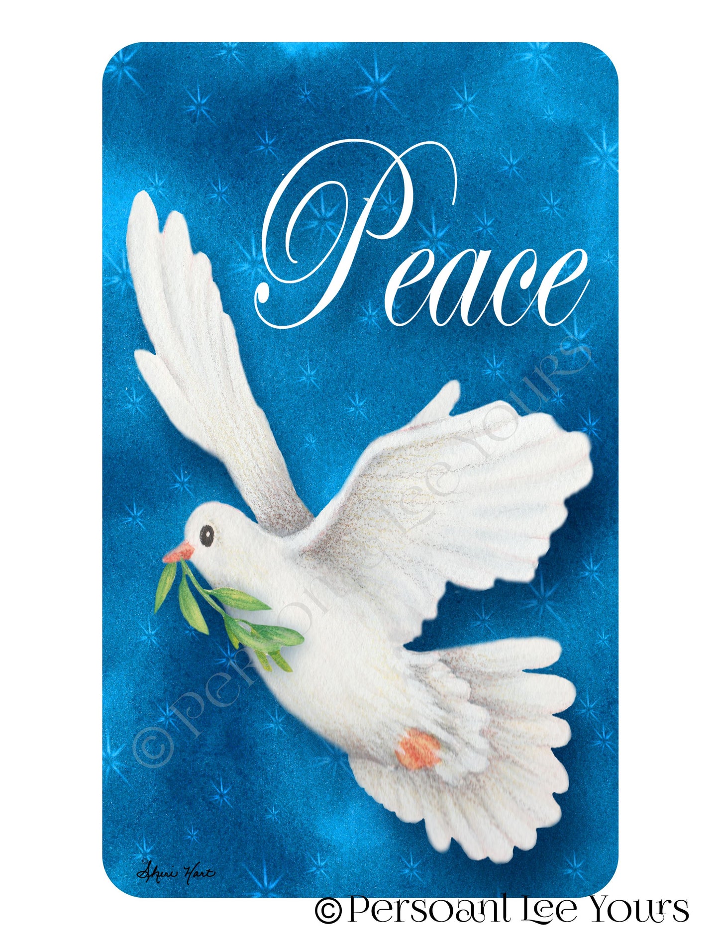 Christmas Wreath Sign * Peace * Dove * 3 Sizes * Lightweight Metal