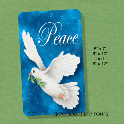 Christmas Wreath Sign * Peace * Dove * 3 Sizes * Lightweight Metal