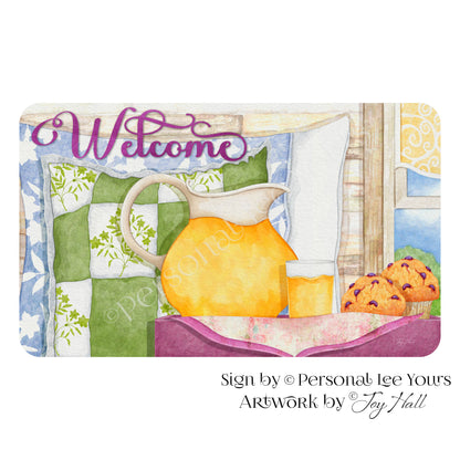 Joy Hall Exclusive Sign * Peaceful Welcome * Horizontal * 4 Sizes * Lightweight Metal