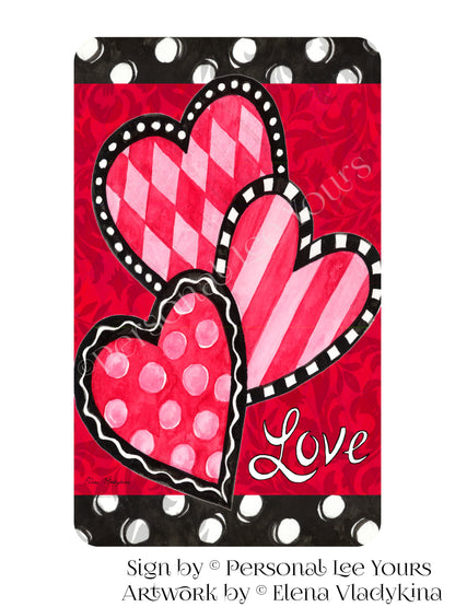 Elena Vladykina Exclusive Sign * Polka Dot Valentine's Day * Vertical * 3 Sizes * Lightweight Metal