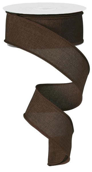 Wired Ribbon * Solid Brown Canvas * 1.5" x 10 Yards * RG127804