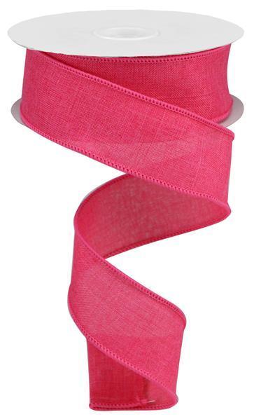 Wired Ribbon * Solid Hot Pink Canvas * 1.5" x 10 Yards * RG127811