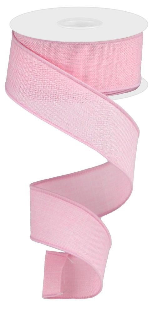 Wired Ribbon * Solid Light Pink Canvas * 1.5" x 10 Yards * RG127815