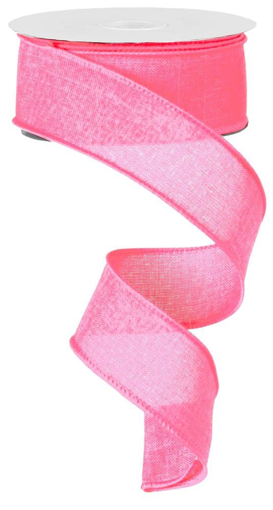 Wired Ribbon * Solid Pink Canvas * 1.5" x 10 Yards * RG127822