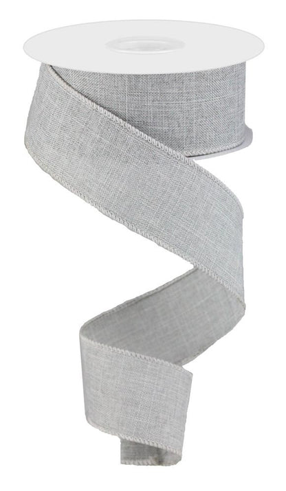 Wired Ribbon * Solid Lt. Grey Canvas * 1.5" x 10 Yards * RG12785X