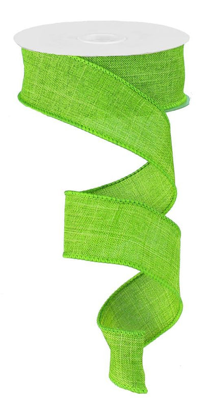 Wired Ribbon * Solid Fresh Green Canvas * 1.5" x 10 Yards * RG1278LT