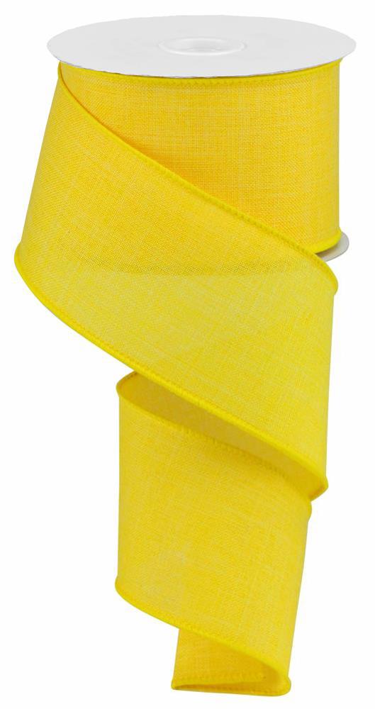 Wired Ribbon * Solid Sun Yellow Canvas  * 2.5" x 10 Yards * RG12798N