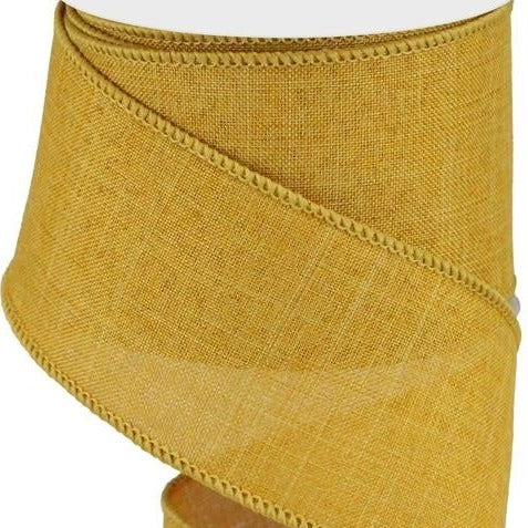 Wired Ribbon * Solid Dark Mustard Canvas  * 2.5" x 10 Yards * RG1279F4