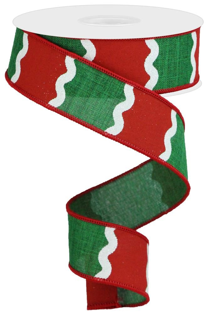 Green Ribbon, Lime Green Ribbon, Green Metallic Ribbon, Christmas Ribbon, 1  1/2 Ribbon, Wired Ribbon, 10 Yard Roll 