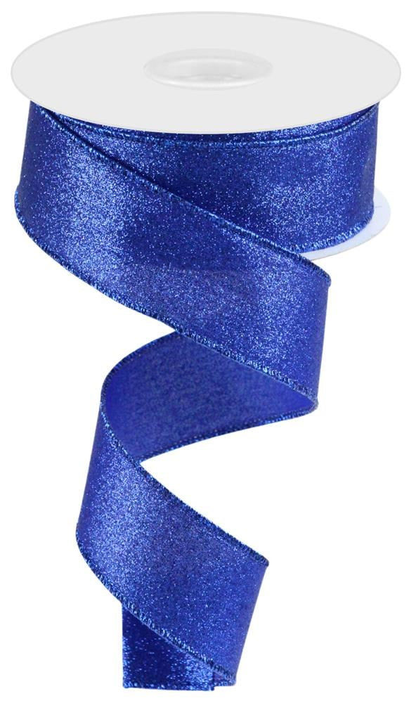 Wired Ribbon * Shimmer Glitter * Royal Blue * 1.5" x 10 Yards Canvas * RGC159625