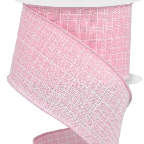 Wired Ribbon * Pink Check * Royal Canvas * 2.5" x 10 Yards * RGE121022