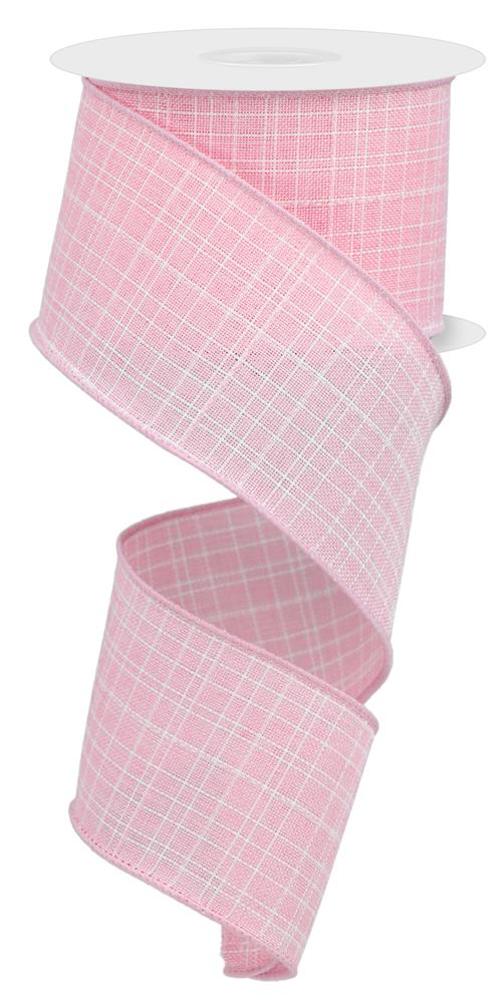 Wired Ribbon * Pink Check * Royal Canvas * 2.5" x 10 Yards * RGE121022