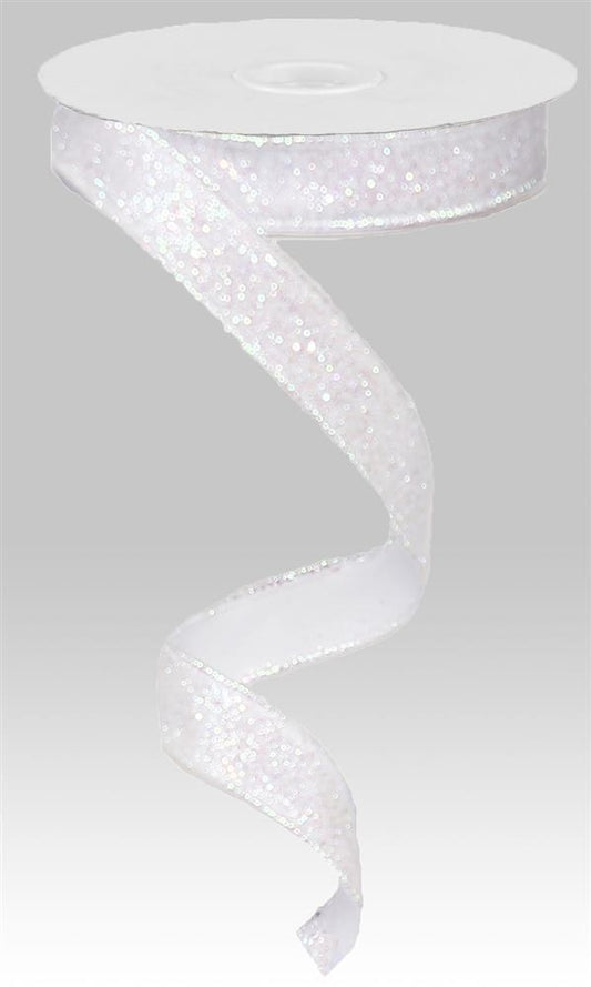 Wired Ribbon * Glitter Metallic Streaks * Lt Beige, White and Silver C –  Personal Lee Yours