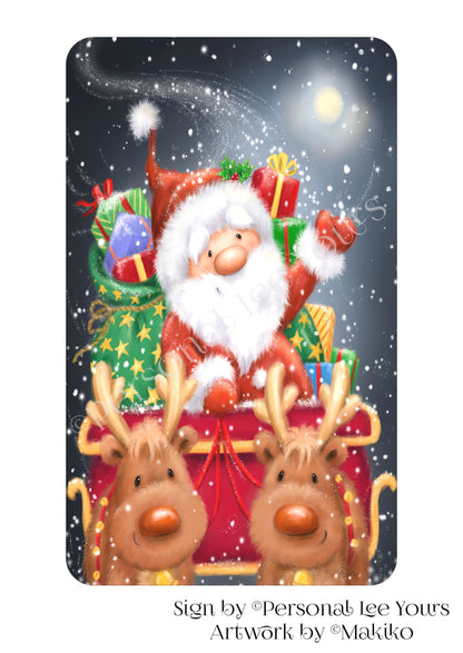 Makiko Exclusive Sign * Santa and Sleigh * 4 Sizes * Lightweight Metal