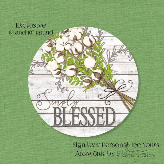 Nicole Tamarin Exclusive Sign * Simply Blessed * Round * Lightweight Metal