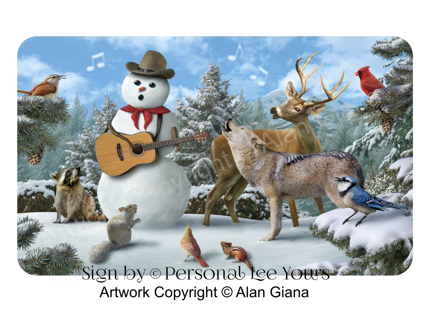 Alan Giana Exclusive Sign * Snowman Sing Along * 3 Sizes * Lightweight Metal