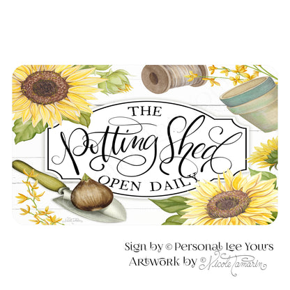 Nicole Tamarin Exclusive Sign * Sunflowers ~ The Potting Shed * 4 Sizes * Lightweight Metal